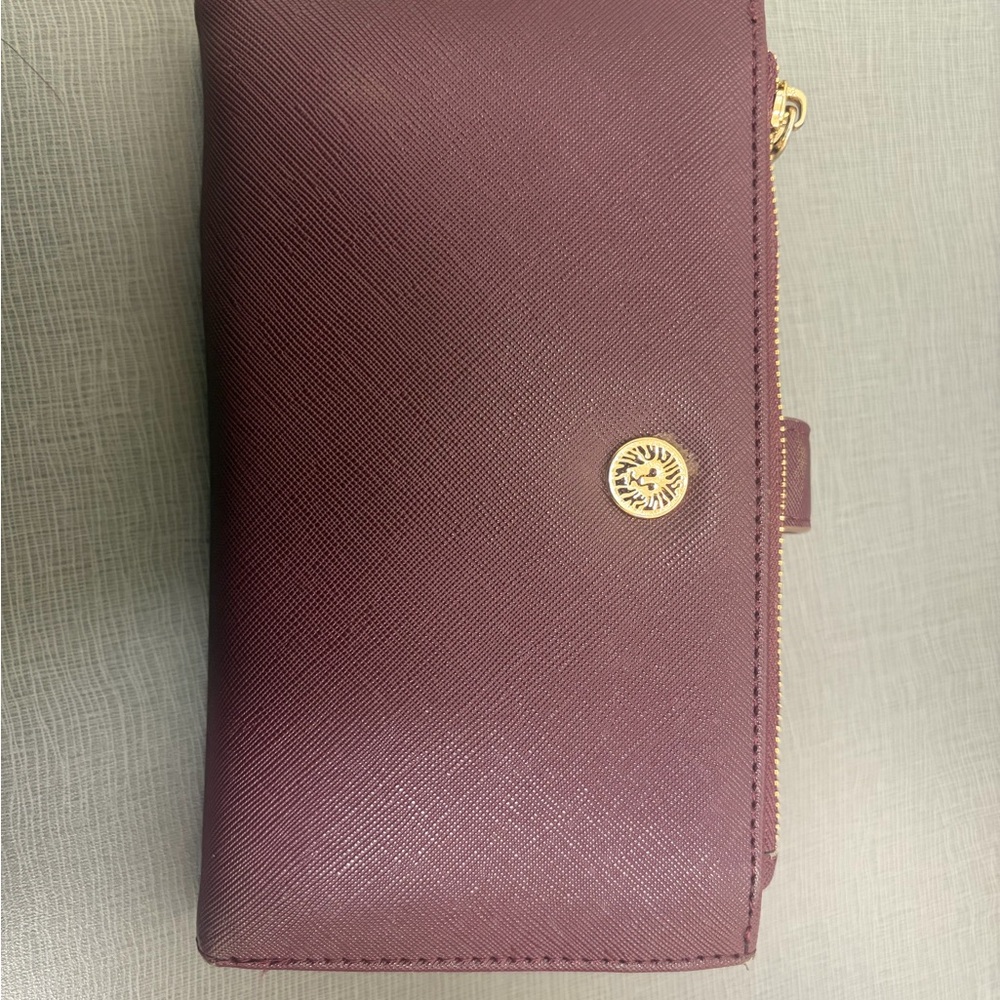 Anne Klein Plum Wallet with Tan Interior